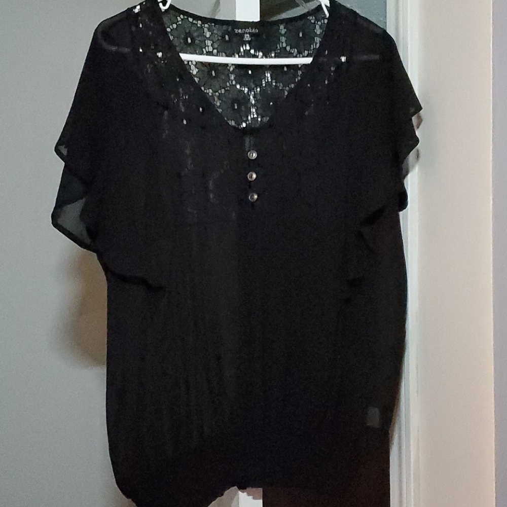 Black Sheer Summer Blouse